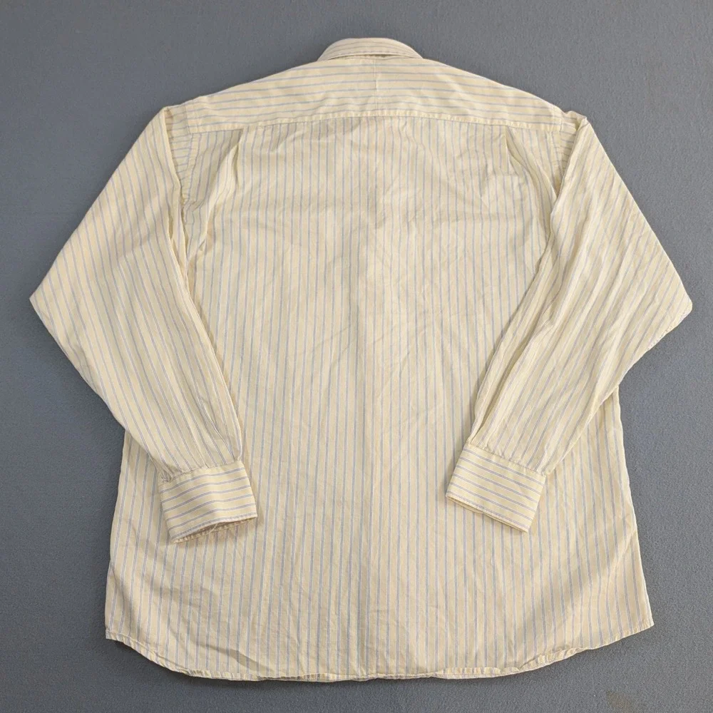 Gitman Bros Button Down Shirt‎ Mens 16 34 Yellow Blue Striped Long Sleeve